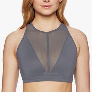 ALO Yoga XS Empower High Neck Mesh  Sports Bra Grey